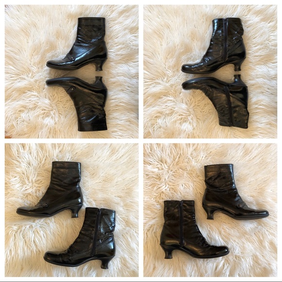 La Canadienne Black Shiny Crackled Calf Boot - Picture 7 of 11